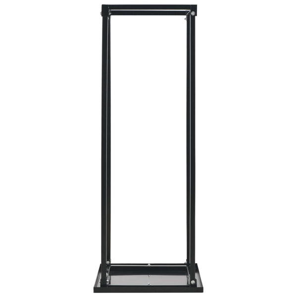 vidaXL Firewood Rack with Base Black 37 x 37 x 113 cm Steel