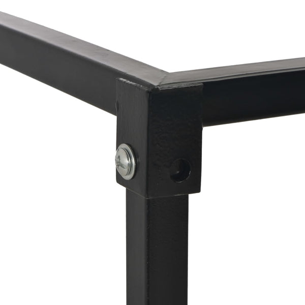 vidaXL Firewood Rack with Base Black 37 x 37 x 113 cm Steel