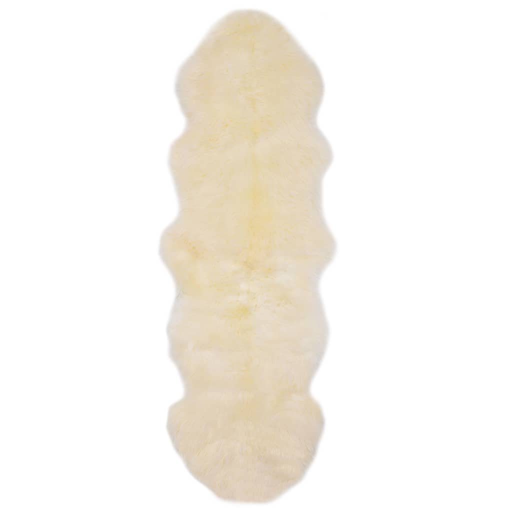 vidaXL Sheepskin Rug 60x180 cm White