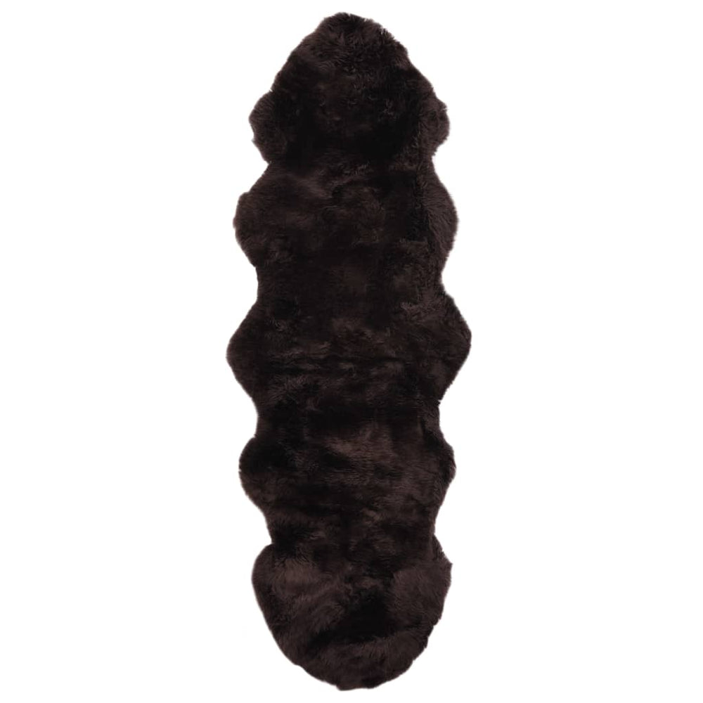 vidaXL Sheepskin Rug 60x180 cm Brown