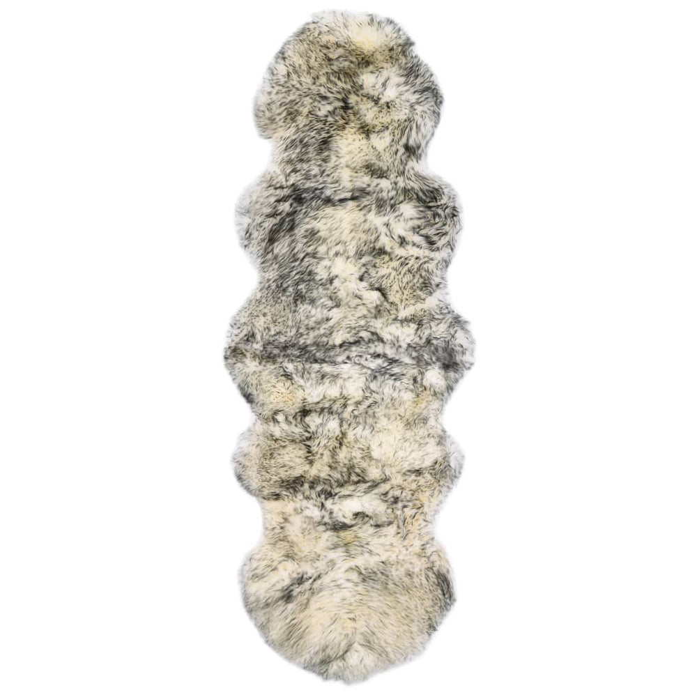 vidaXL Sheepskin Rug 60x180 cm Dark Grey Melange