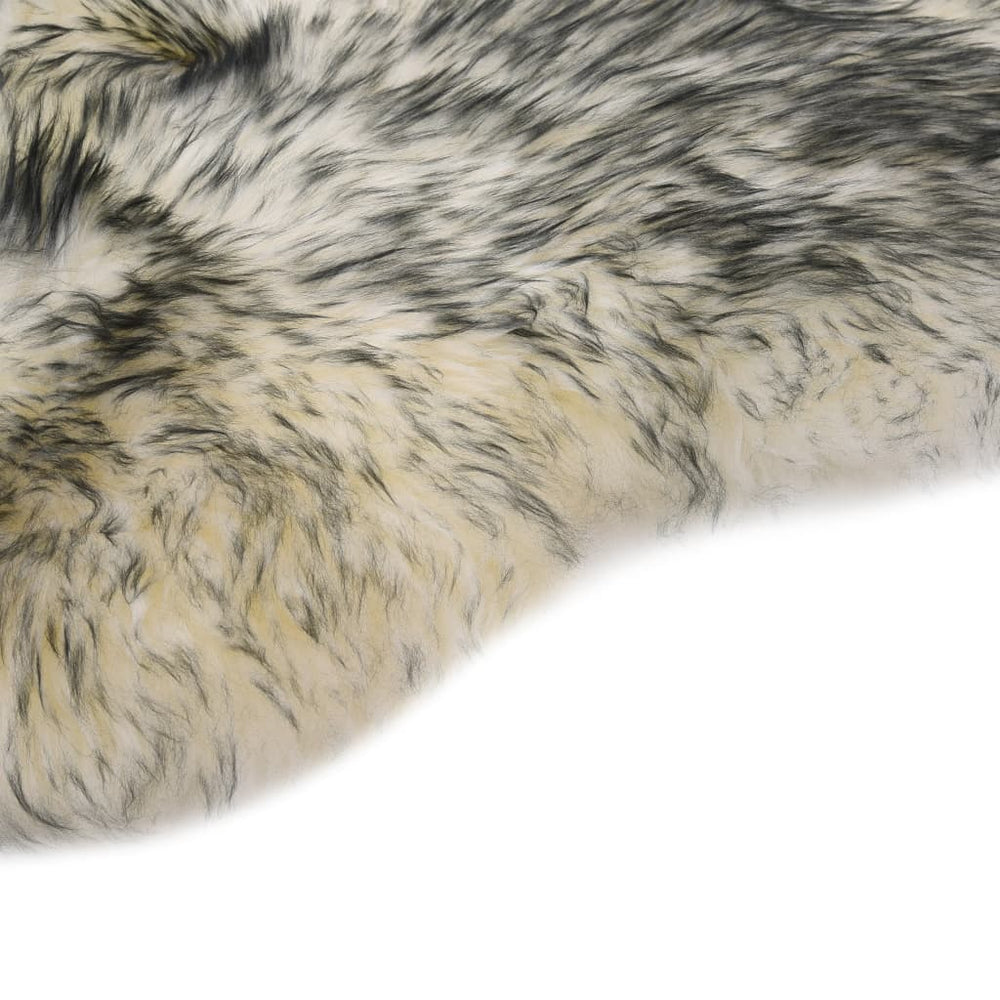vidaXL Sheepskin Rug 60x180 cm Dark Grey Melange