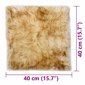 vidaXL Seat Cushions 2 pcs. Brown Melange 40x40 cm Real Sheepskin