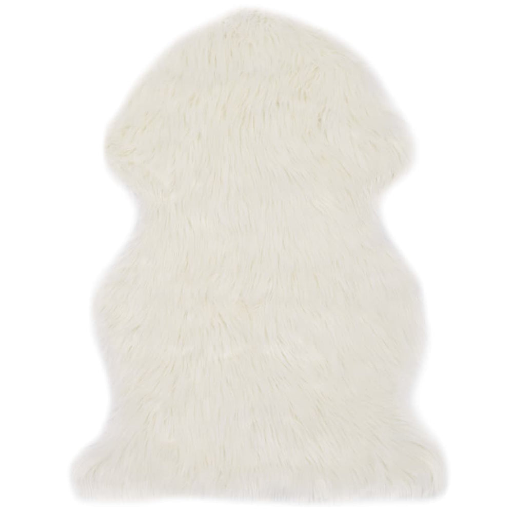 vidaXL Rug 60x90 cm Artificial Sheepskin White