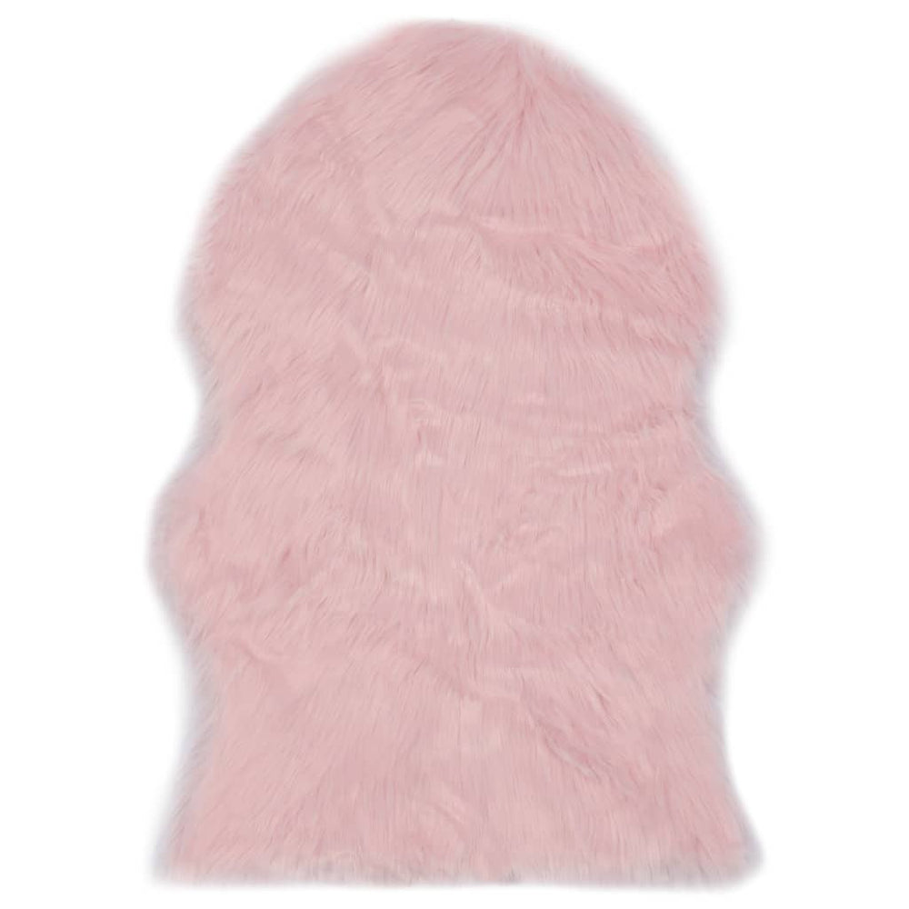 vidaXL Rug 60x90 cm Faux Sheepskin Pink
