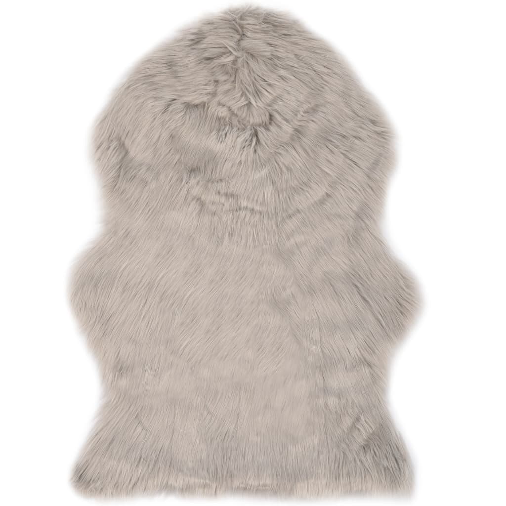 vidaXL Rug 60x90 cm Faux Sheepskin Light Gray
