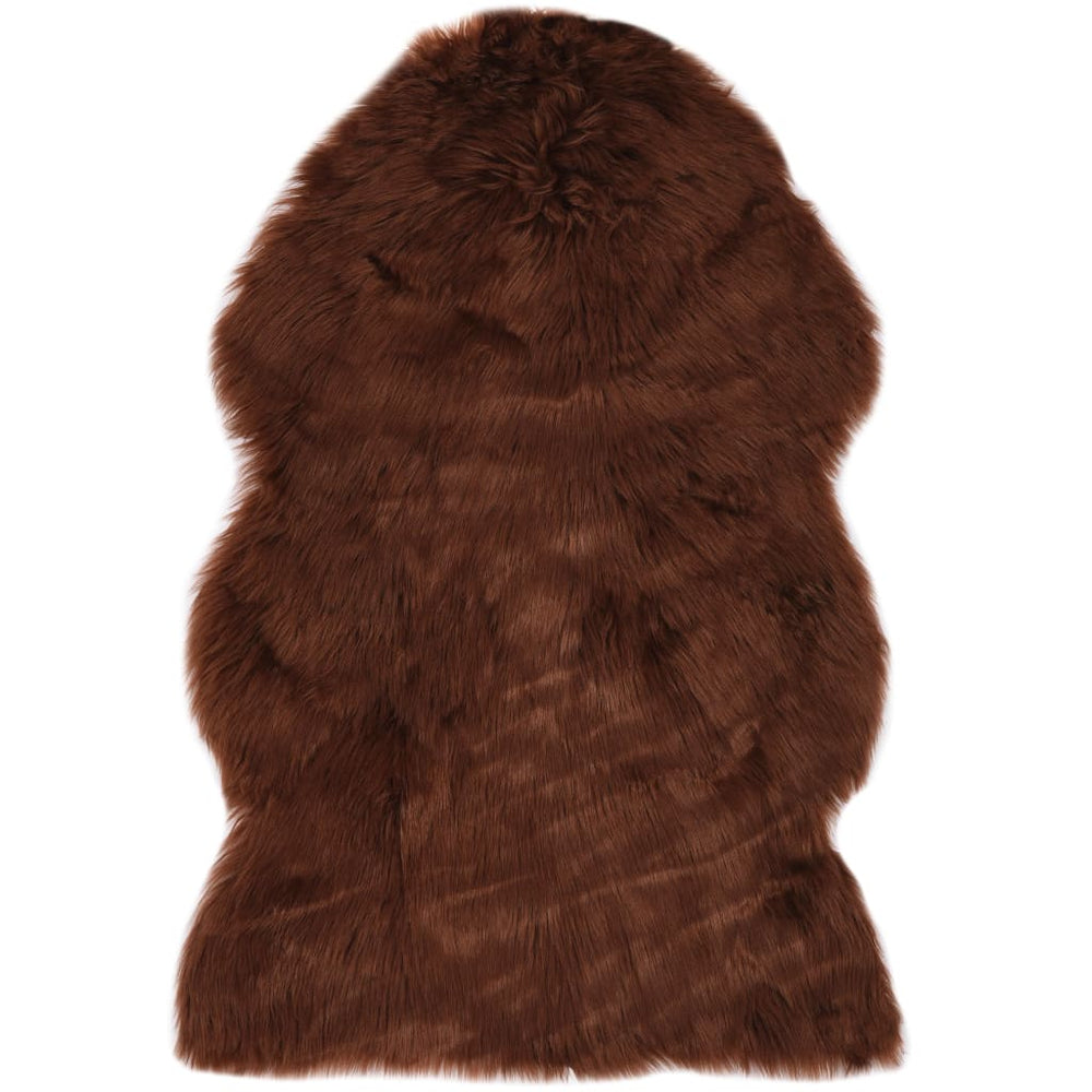 vidaXL Rug 60x90 cm Faux Sheepskin Brown