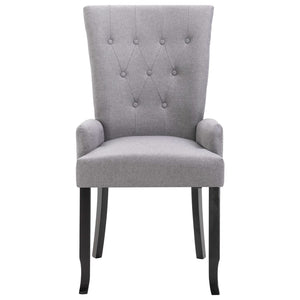 vidaXL Dining Chairs with Armrests 4 pcs. Light Gray Fabric