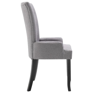 vidaXL Dining Chairs with Armrests 4 pcs. Light Gray Fabric