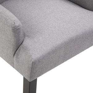 vidaXL Dining Chairs with Armrests 4 pcs. Light Gray Fabric