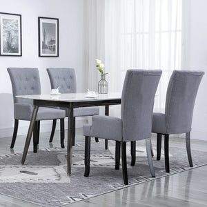 vidaXL Dining Chairs with Armrests 4 pcs. Light Gray Fabric