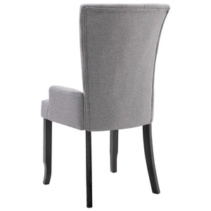 vidaXL Dining Chairs with Armrests 6 pcs Light Gray Fabric