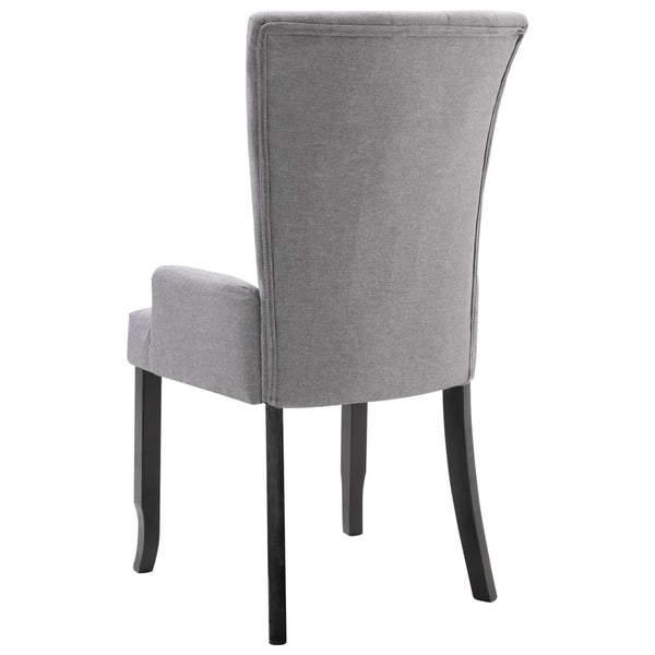vidaXL Dining Chairs with Armrests 6 pcs Light Gray Fabric