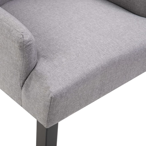 vidaXL Dining Chairs with Armrests 6 pcs Light Gray Fabric