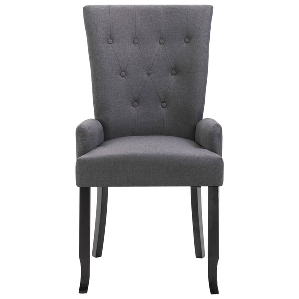 vidaXL Dining Chairs with Armrests 6 pcs Dark Grey Fabric
