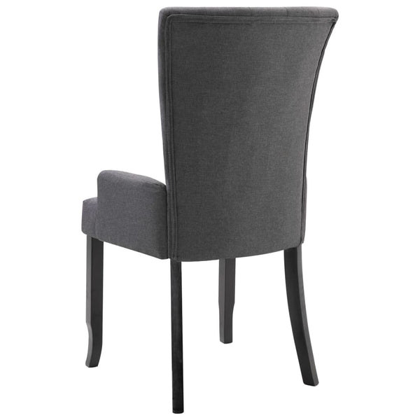 vidaXL Dining Chairs with Armrests 6 pcs Dark Grey Fabric
