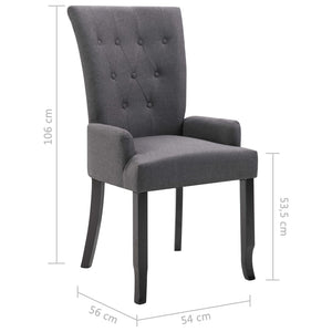 vidaXL Dining Chairs with Armrests 6 pcs Dark Grey Fabric