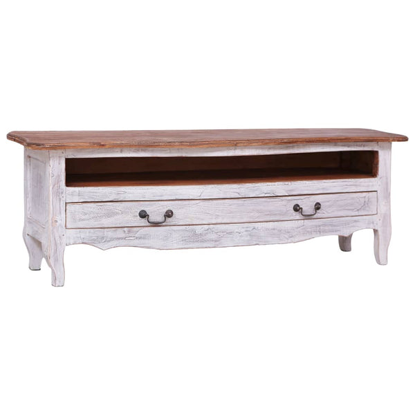 vidaXL TV Cabinet 120x30x40 cm White Solid Reclaimed Wood