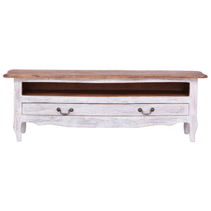 vidaXL TV Cabinet 120x30x40 cm White Solid Reclaimed Wood
