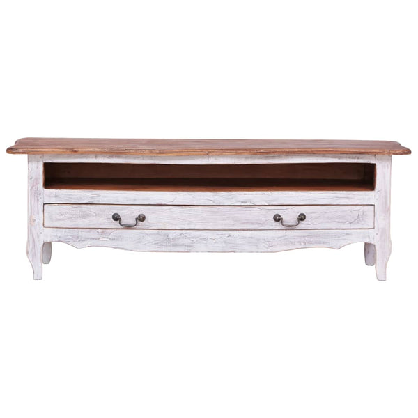 vidaXL TV Cabinet 120x30x40 cm White Solid Reclaimed Wood