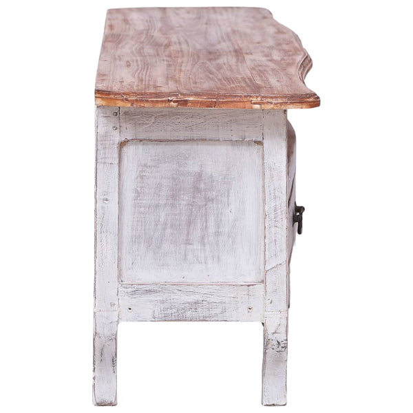 vidaXL TV Cabinet 120x30x40 cm White Solid Reclaimed Wood