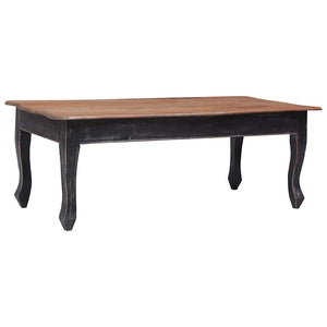 vidaXL Coffee Table Black 120 x 60 x 45 cm Solid Mahogany Wood