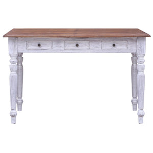 vidaXL Desk with Drawers White 117x57x75 cm Solid Reclaimed Wood
