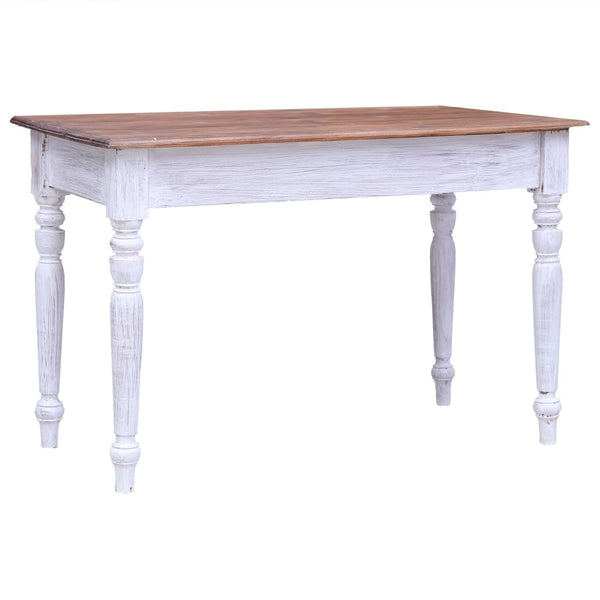 vidaXL Desk with Drawers White 117x57x75 cm Solid Reclaimed Wood