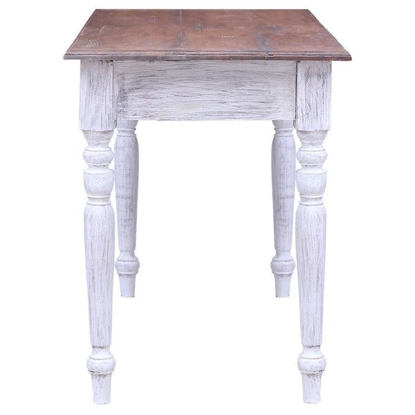 vidaXL Desk with Drawers White 117x57x75 cm Solid Reclaimed Wood