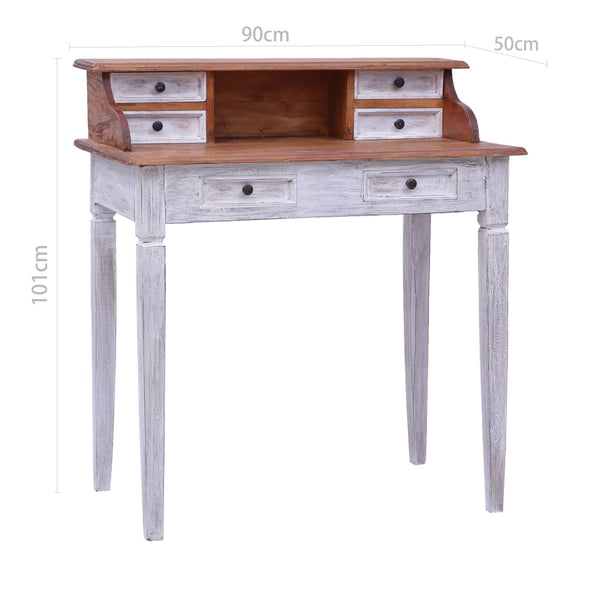 vidaXL Desk with Drawers 90x50x101 cm Solid Reclaimed Wood