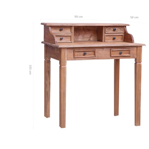 vidaXL Desk with Drawers 90x50x101 cm Solid Reclaimed Wood