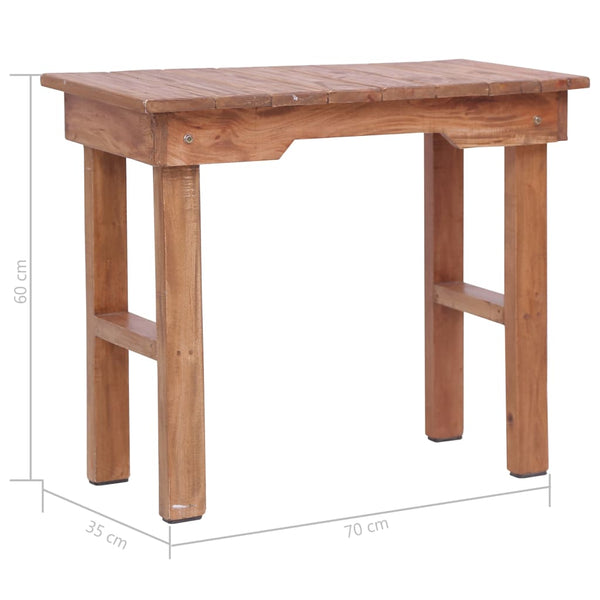 vidaXL Side Table 70 x 35 x 60 cm Solid Mahogany Wood