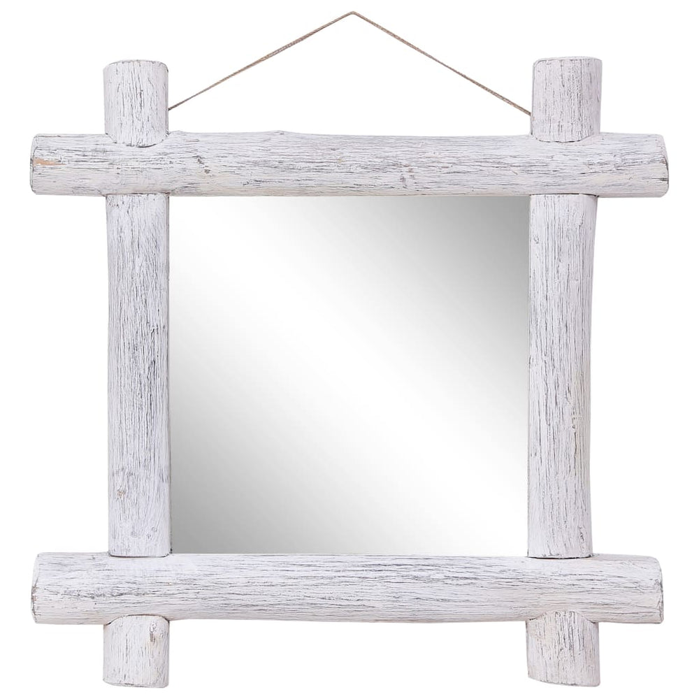 vidaXL Solid Reclaimed Wood Mirror White 70x70 cm