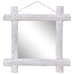 vidaXL Solid Reclaimed Wood Mirror White 70x70 cm