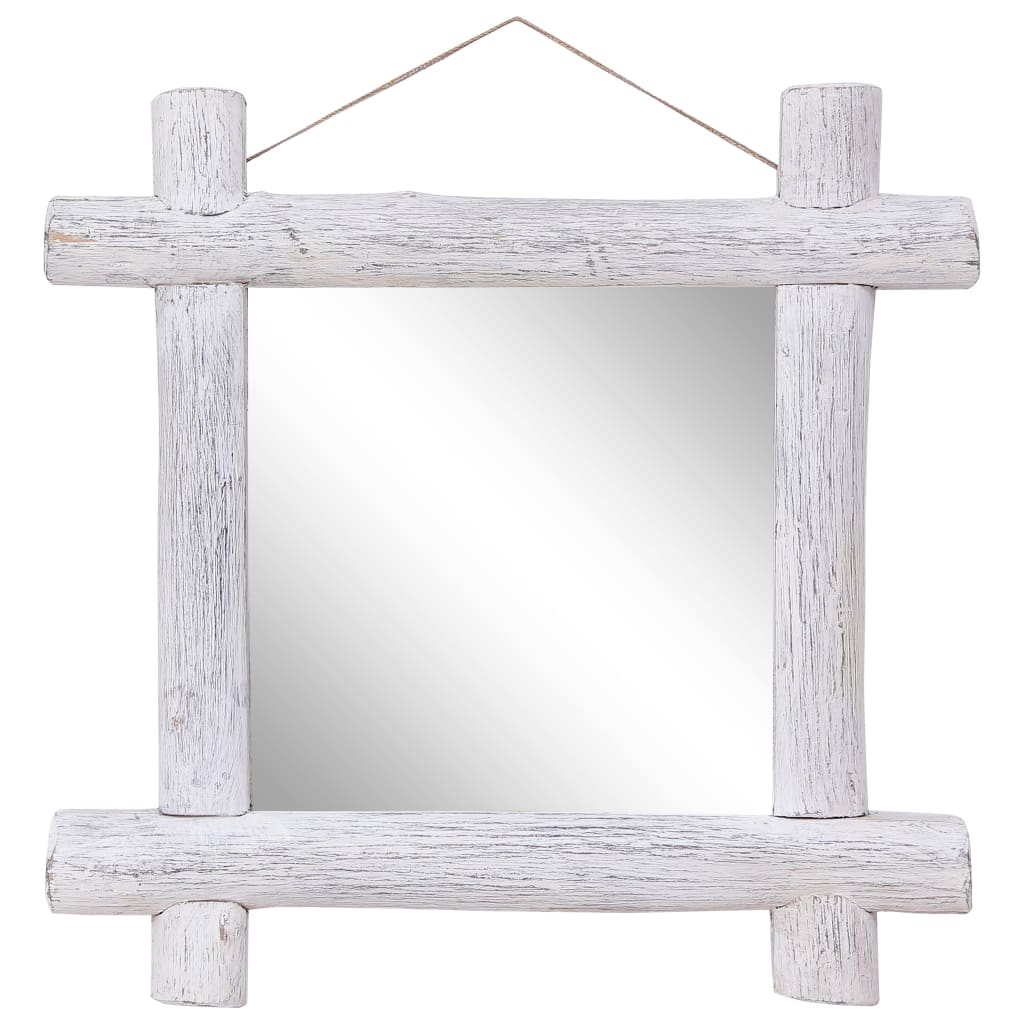 vidaXL Solid Reclaimed Wood Mirror White 70x70 cm