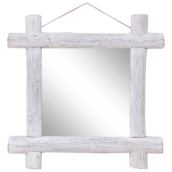 vidaXL Solid Reclaimed Wood Mirror White 70x70 cm