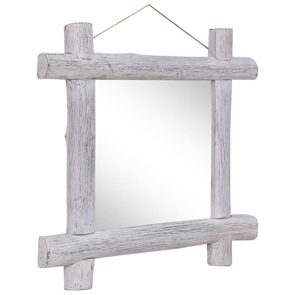 vidaXL Solid Reclaimed Wood Mirror White 70x70 cm