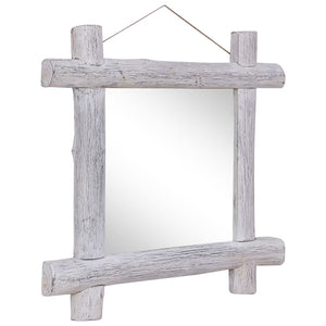 vidaXL Solid Reclaimed Wood Mirror White 70x70 cm