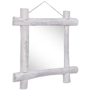 vidaXL Solid Reclaimed Wood Mirror White 70x70 cm