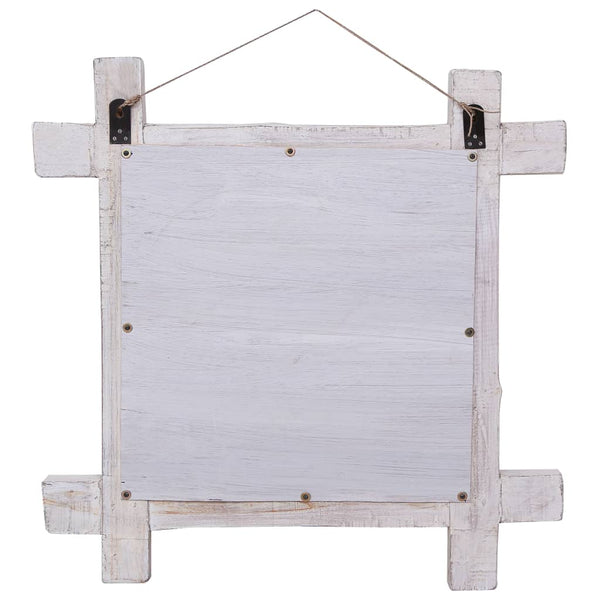 vidaXL Solid Reclaimed Wood Mirror White 70x70 cm