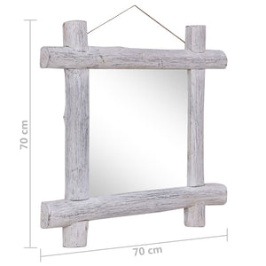 vidaXL Solid Reclaimed Wood Mirror White 70x70 cm