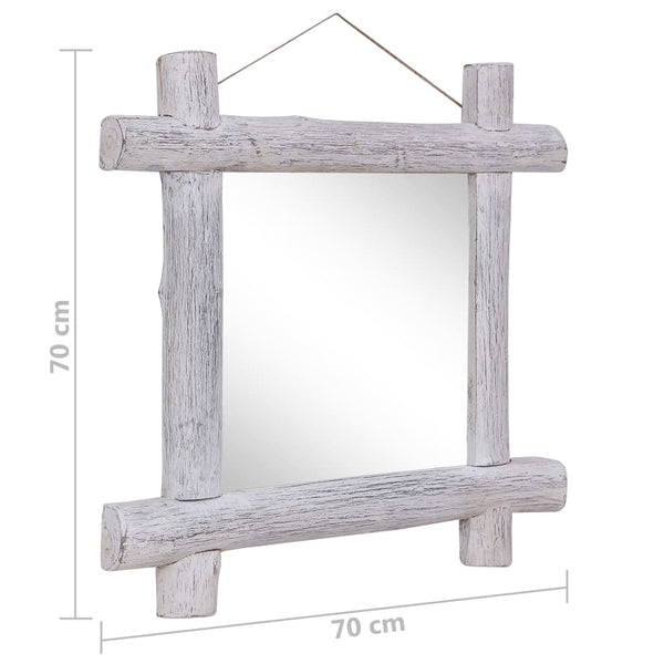 vidaXL Solid Reclaimed Wood Mirror White 70x70 cm