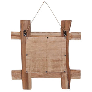 vidaXL Wooden Mirror Natural 50x50 cm Recycled Teak