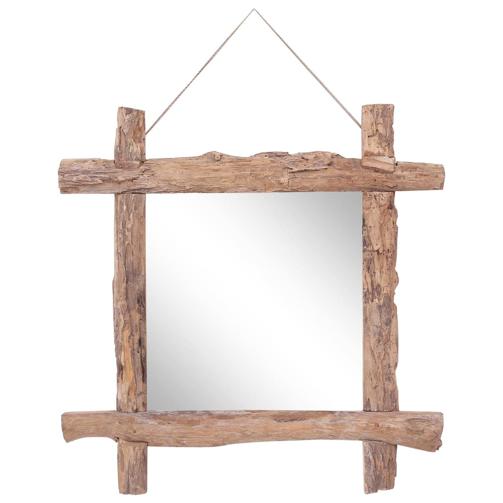 vidaXL Wooden Mirror Natural 70x70 cm Reclaimed Teak