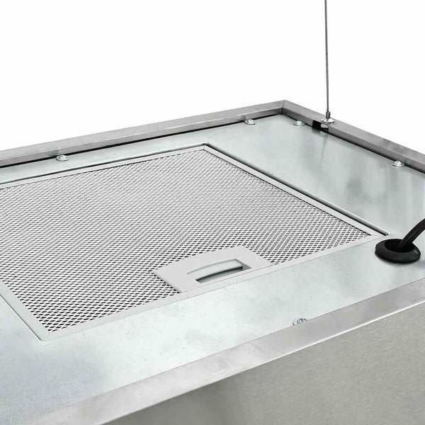vidaXL Island Range Hood Touch Sensor LCD 55 cm Stainless Steel