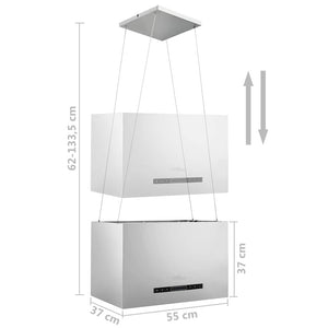 vidaXL Island Range Hood Touch Sensor LCD 55 cm Stainless Steel