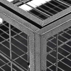vidaXL Heavy-Duty Dog Crate with Wheels Steel 82x66x56 cm