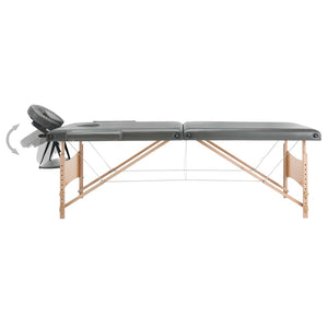 vidaXL 2-Zone Wooden Massage Table Anthracite 186x68 cm
