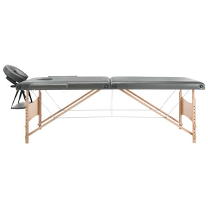 vidaXL 2-Zone Wooden Massage Table Anthracite 186x68 cm