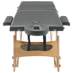 vidaXL 3-Zone Massage Table Wooden Frame Anthracite 186x68 cm